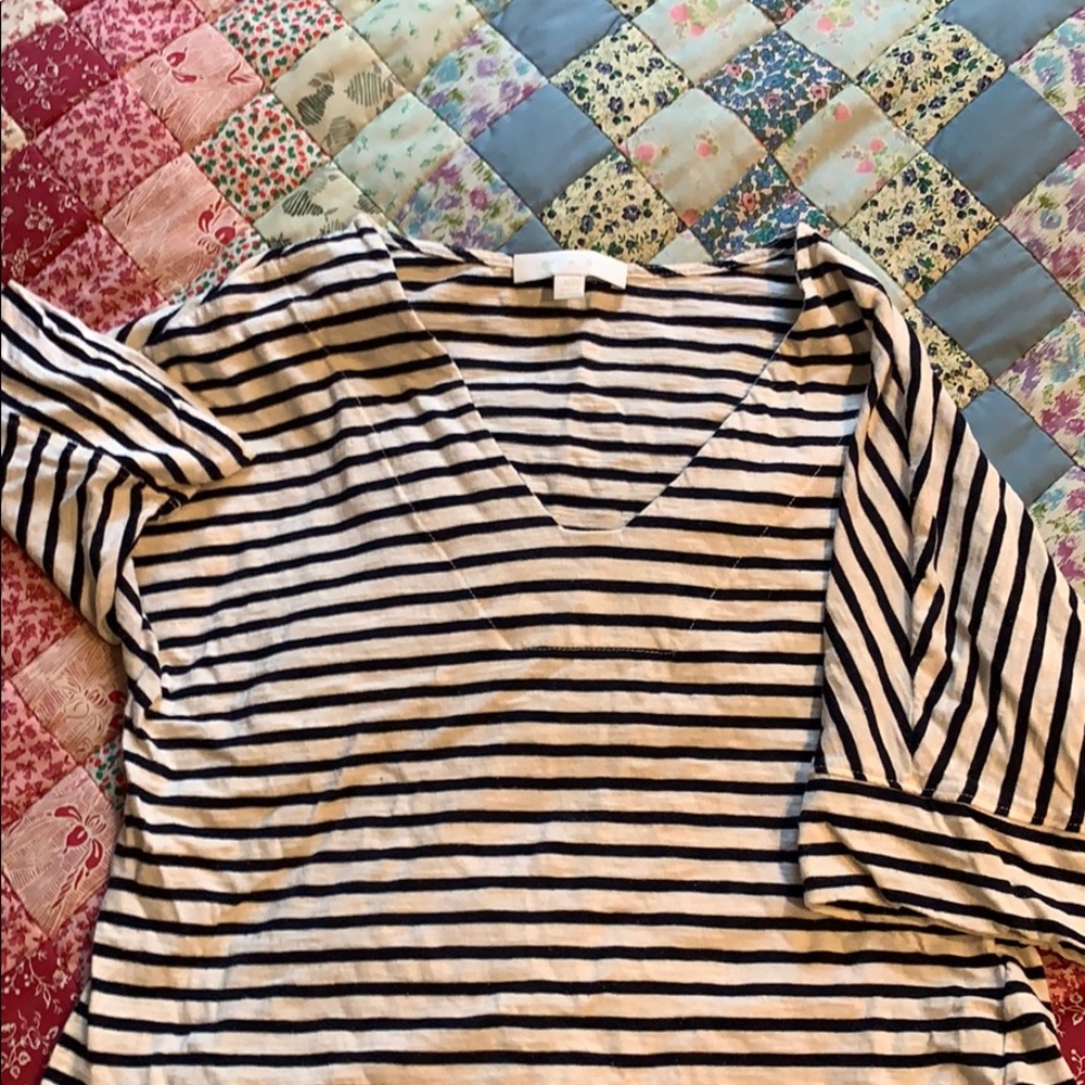 Anthropologie striped 3/4 length sleeve